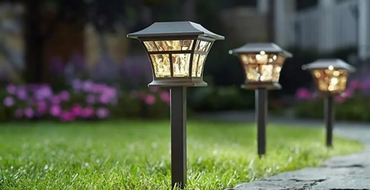 landscape lighting installation services with professionally installed pathway lights in Overland Park, KS