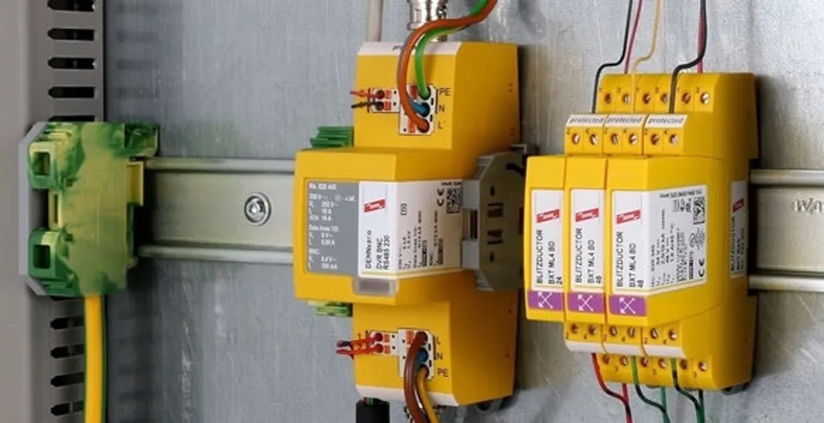 lightning surge protection system with surge suppressors installed by electrical service professionals in Overland Park, KS